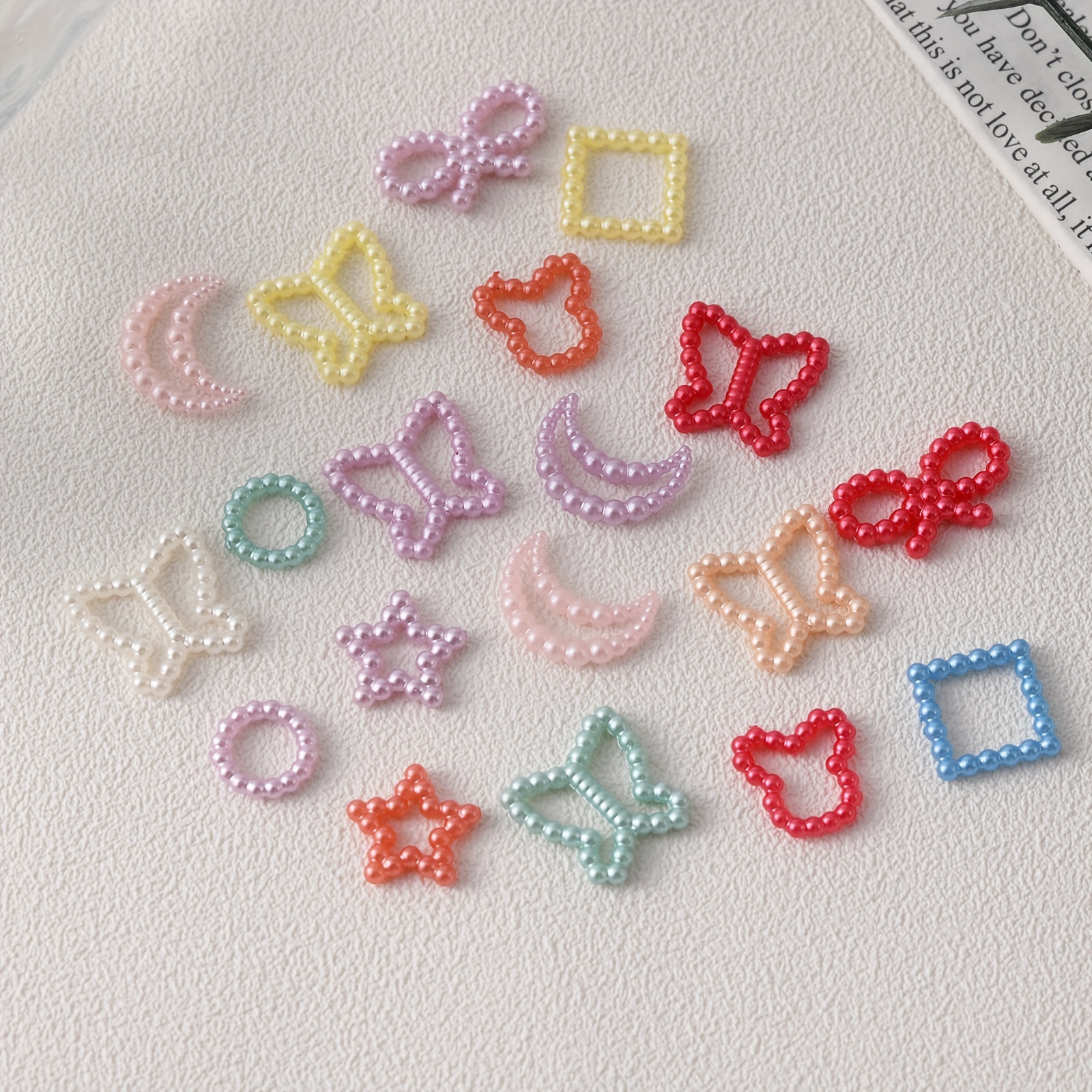 50/100pcs 3D Mix Assorted Blue Nail Charms Butterflies, Moons