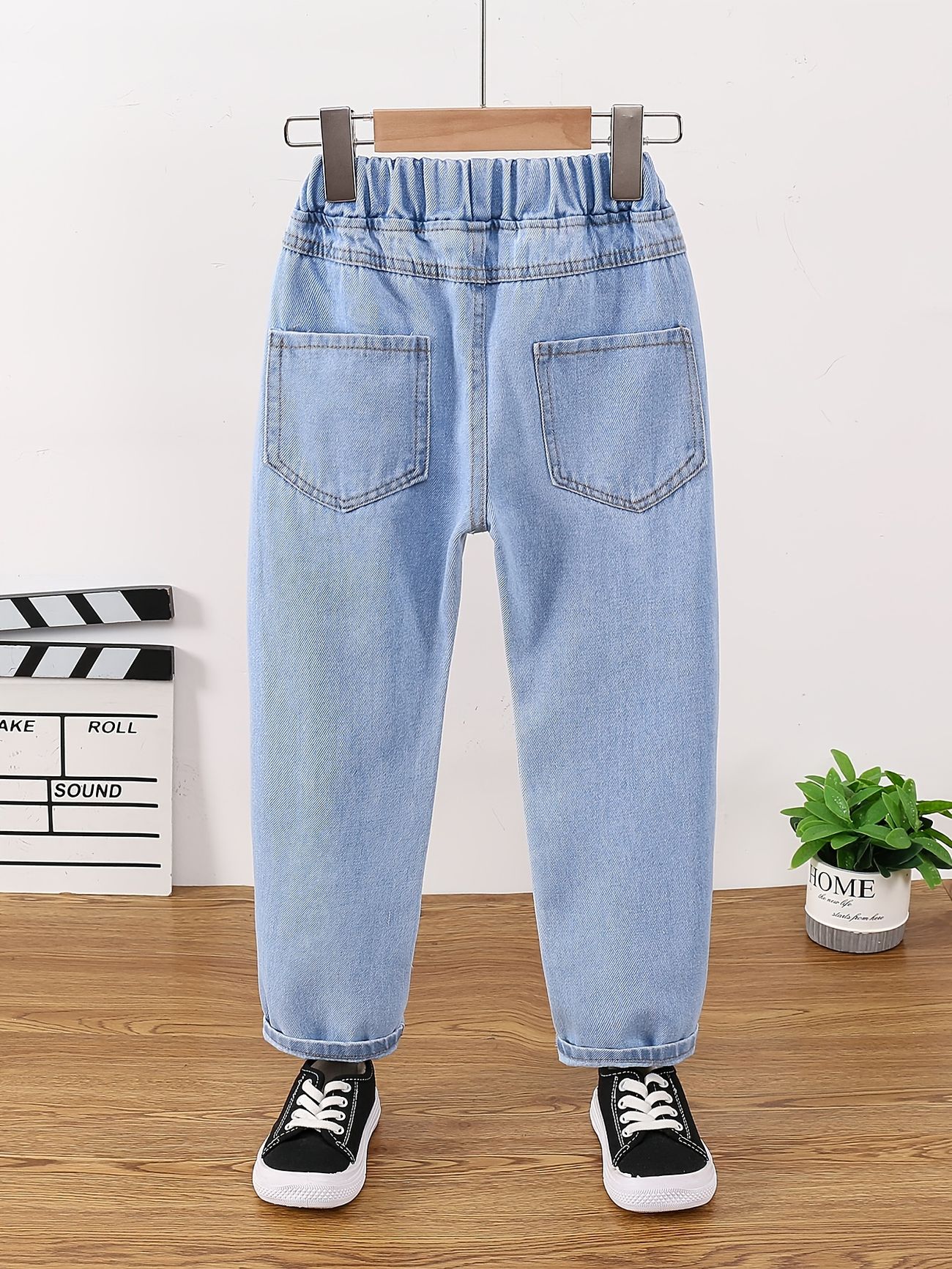 Girls Ripped Tapered Jeans Cartoon Pattern Elastic Waistband Denim Jeans  Kids Clothes - Clothing, Shoes & Jewelry - Temu