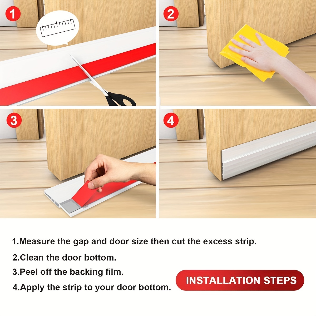 Door Bottom Sealing Strip Adjustable Weatherstrip Under Door - Temu