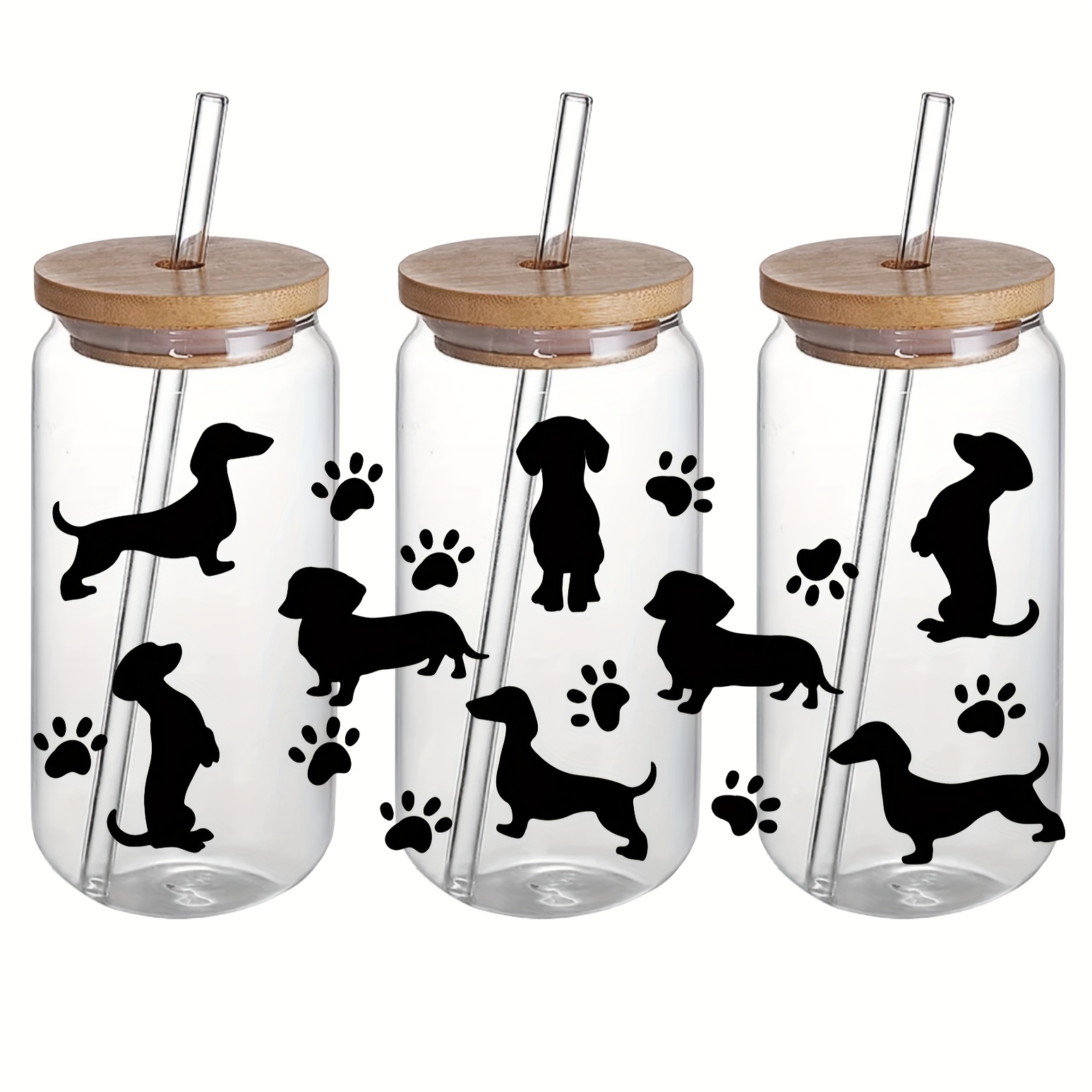 Paw Print 16oz Glass Cup