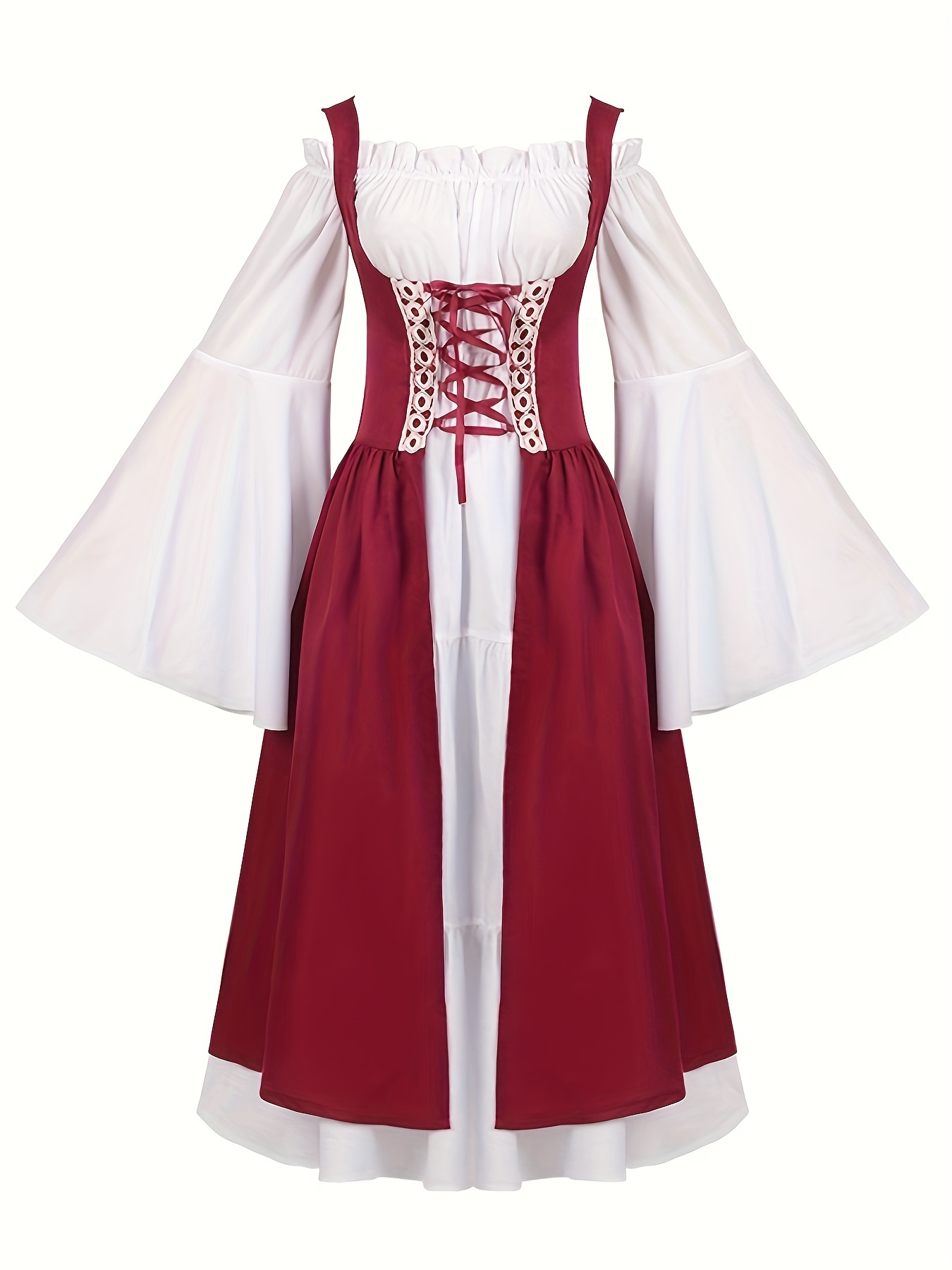 Women Medieval Costume Dress Vintage Renaissance Maxi Dress Ankle Long  Dress Halloween Cosplay Dress Corset Waist Princess Robe - AliExpress