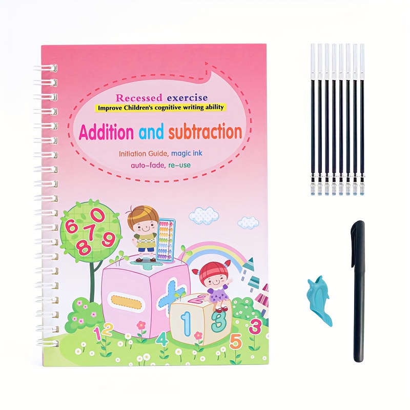 Magical Handwriting Workbooks Practice Copybook, Magic Calligraphy That Can  Be Reused Handwriting Copybook Tracing Book (4books+Pens) 