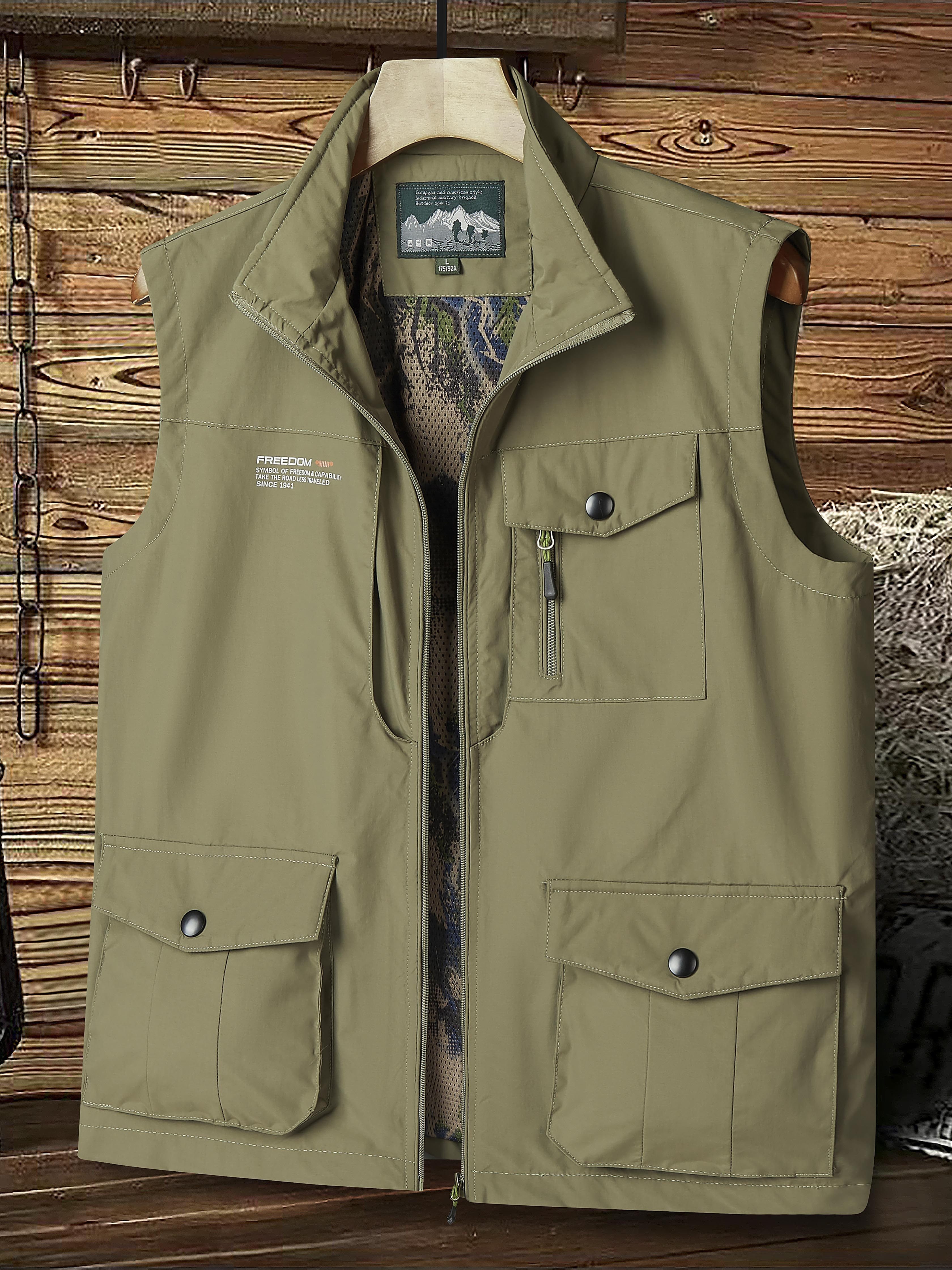 Men's Multi-Pocket Gilet Fishing Vest Outdoor Explore Jacket Quick