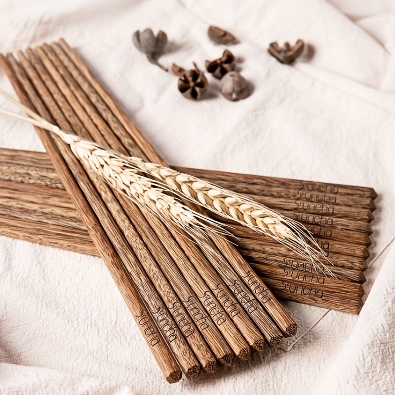 10 Pairs Wooden Chopsticks For Home & Restaurant