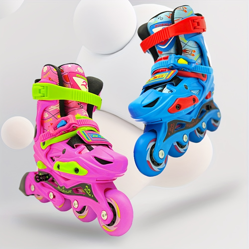 Patines en línea con luces Led para niños y niñas, zapatos de patinaje,  ajustables, Unisex, regalo - AliExpress