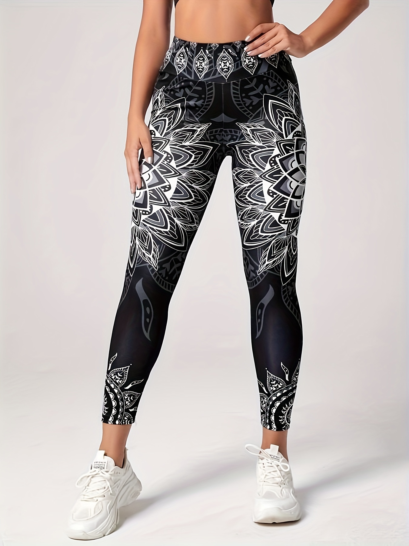 Print Skinny Leggings Casual High Waist Stretchy Leggings - Temu United  Kingdom