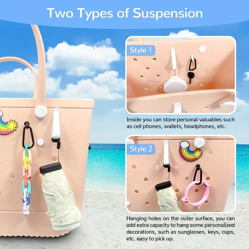 Beach Bag Hooks Accessories For Bag, Insert Carabiner Key Chain Holder  Charms, Compatible For Small & Large Beach Bags - Temu United Arab Emirates