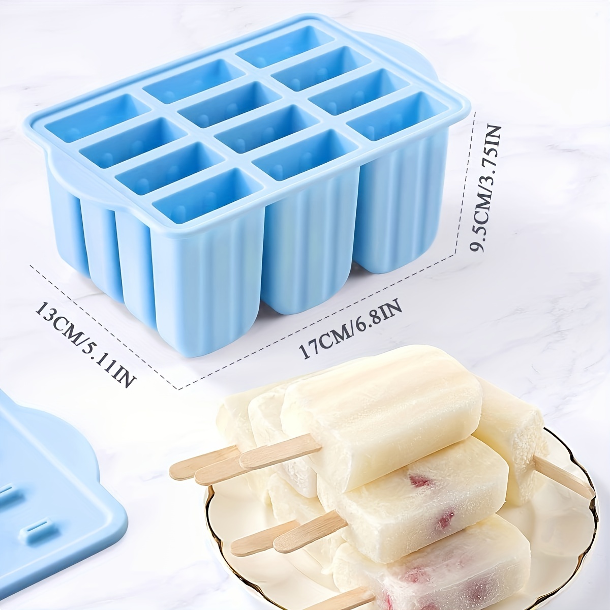 Silicone 3 Popsicle Mold With 3 Reusable Popsicle Sticks, NEW 