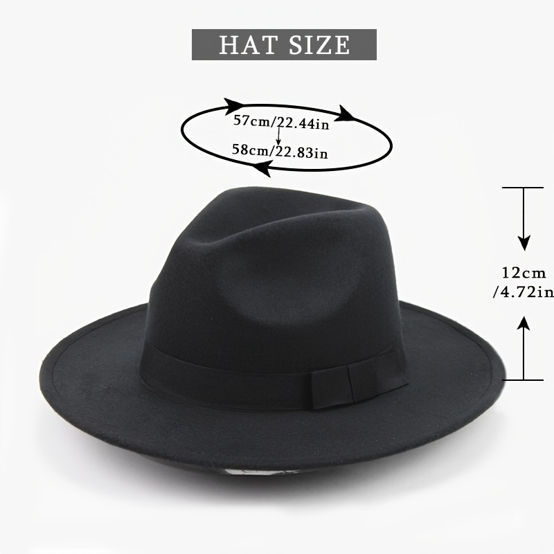 Wide Brim Fedora Hat Solid Color Women's Accessories Gift