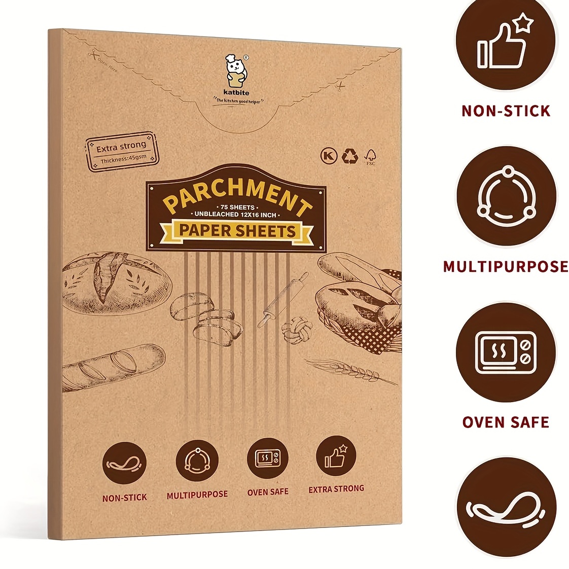  Parchment Paper Sheets for Baking: Oven Safe Parchment