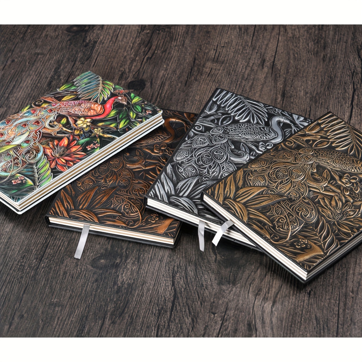 A5 Peacock Embossed Business Notebook - 100 Sheets