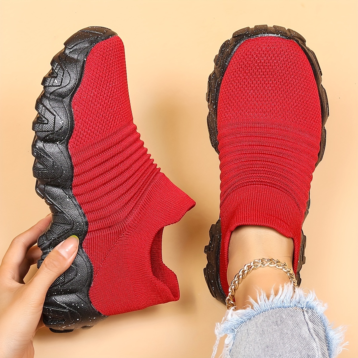 Zapatillas Rojas Antideslizantes, Transpirables, Cómodas Y Ligeras Para  Mujer Con Cordones Rojos Chinos, Moda de Mujer