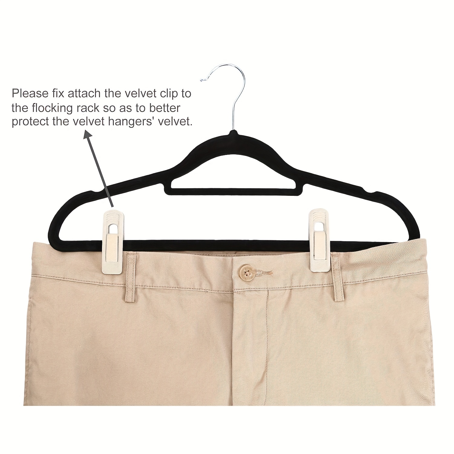 Black Velvet Hanger Clip Long Pants Hanger Clip Strong Pants - Temu