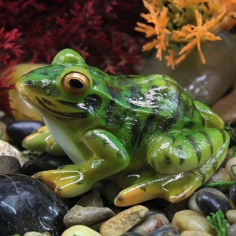 2PC Fishing Frog Figurine Resin Frog Angler Miniature Garden