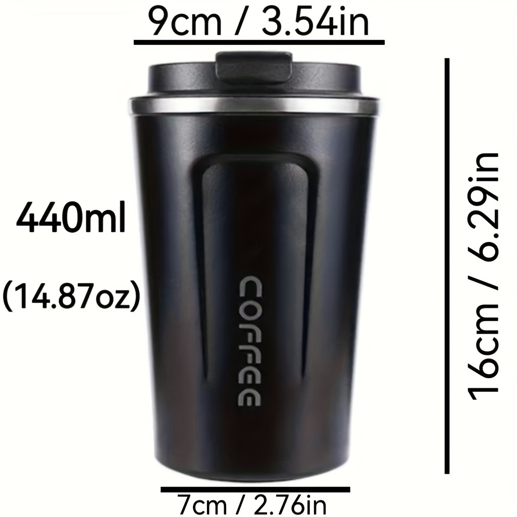 Travel coffee Mug 14oz Leak Prf Stainless Steel Vacuum Thermos HOT COLD