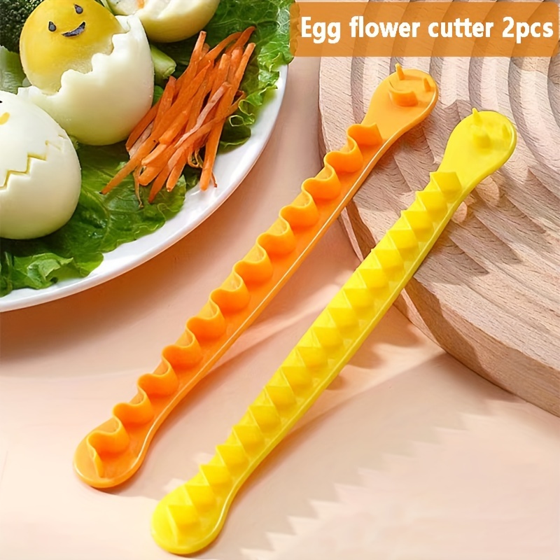 2pcs Fancy Egg Cutter Cooked Eggs Boiled Eggs Carving Lace Slicer