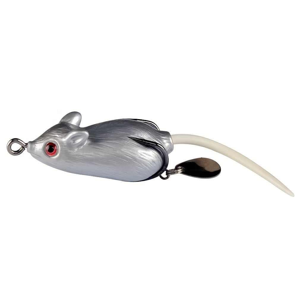 5 Rat Soft Rubber Mouse Fishing Lures Bait Top Water Tackle Hooks Bass  Trout