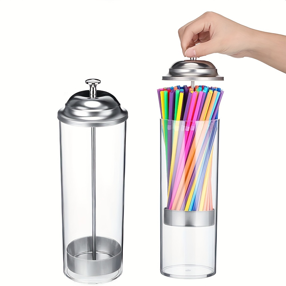 Straw Box Multipurpose Plastic Straw Dispenser Transparent - Temu