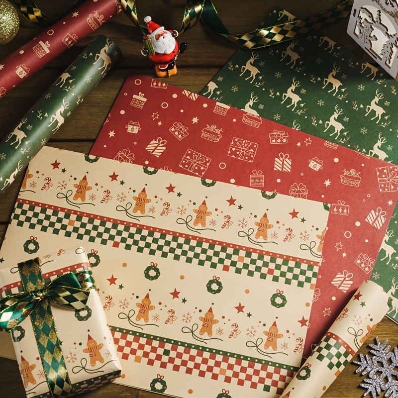 Christmas Retro Wrapping Paper Creative Retro - Temu