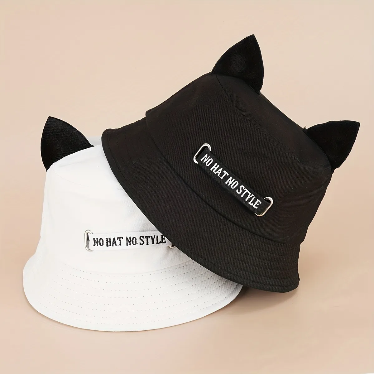 No Hat No Style Cat Ears Bucket Hat Couple Hip Hop Trend Basin Hat Casual  Beach Hats For Men Women Jewelry  Accessories Temu Japan