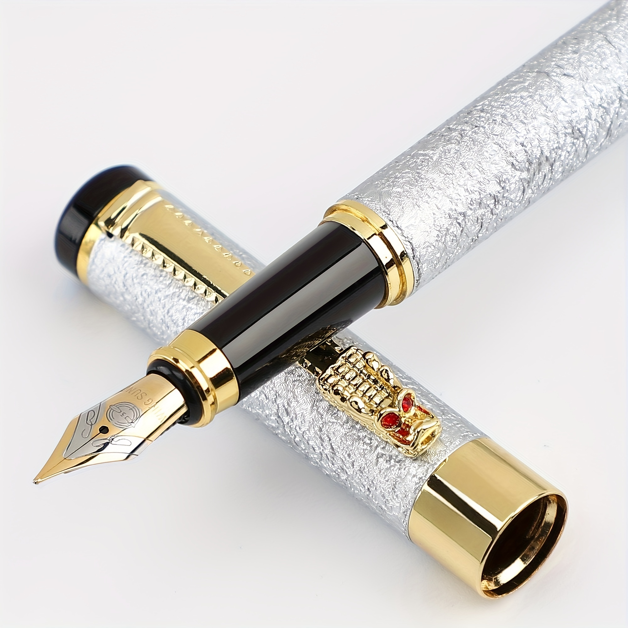 

1pc Matte Metal Penholder Fountain Pen Daily Writing Business Office Iridium Nib 0.5mm Pen For Practice Calligraphy