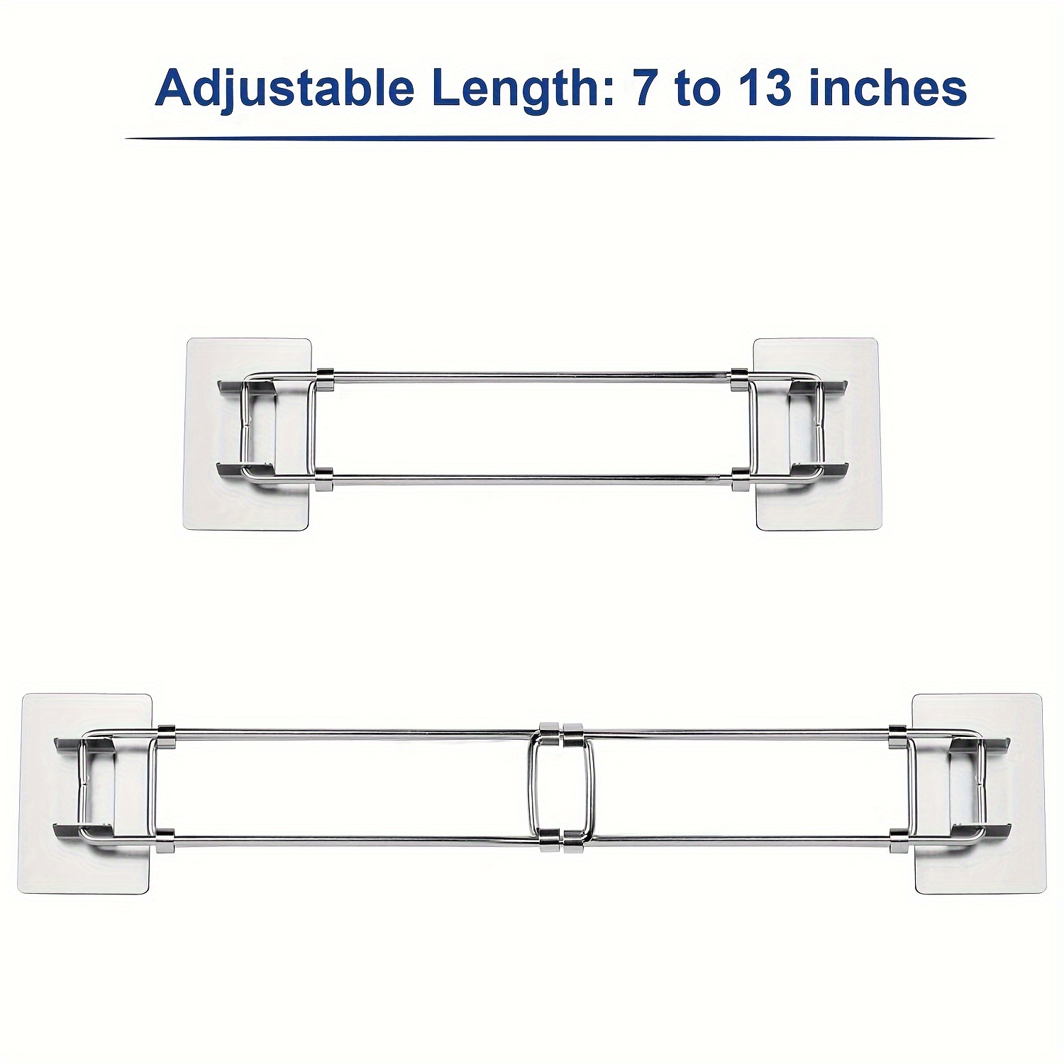 2pcs Rv Shower Corner Storage Bar- Adjustable Stainless Steel Rod