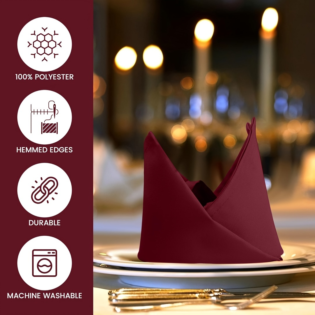 Washable And Reusable Cloth Napkins For Hotel, Restaurant, Weddings, And  Parties - Table Dinner Napkins For Elegant Dining Experience - Temu