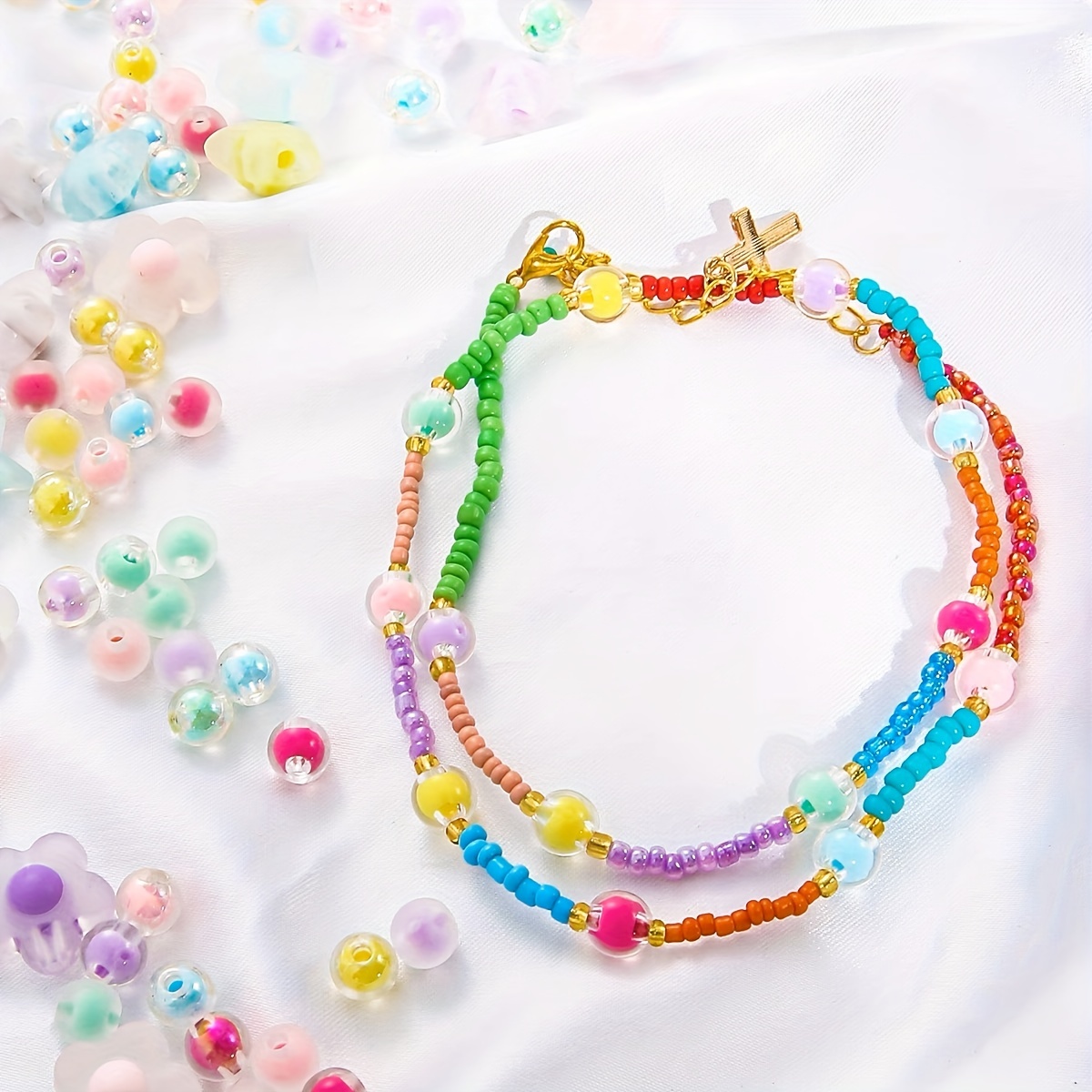100pcs 8mm Acrylic Candy Colors Round Beads Mix Pastel Plastic Beads