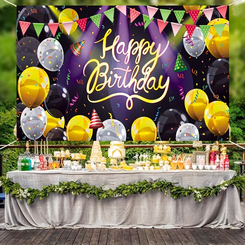 Acheter Bannière de fond joyeux anniversaire, accessoires de décoration de  fête en tissu pour Photo