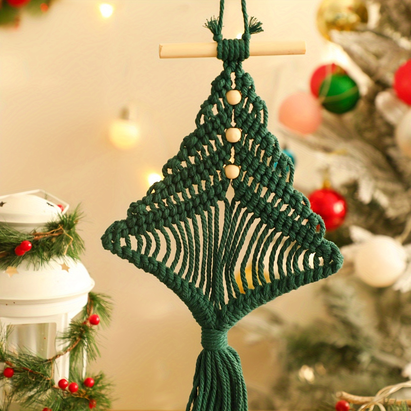 Cascabeles grandes de navidad con lazo, colgante de cuerda de cáñamo para  fiesta de Festival, accesorios de decoración de árbol de navidad, 1 unidad