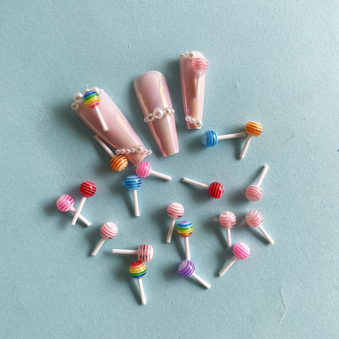 Brighten Up Your Manicure with Colorful 3D Acrylic Lollipop Candy Nail Art  Charms!