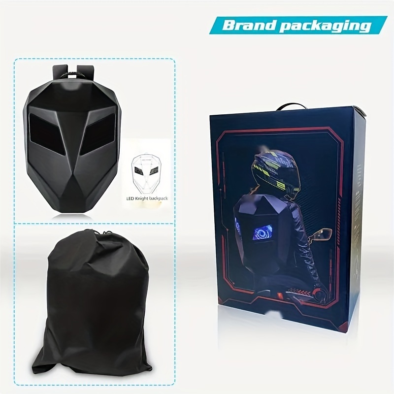 fashion led waterproof hard shell backpack for motorcycle bicycle cycling portable travel camping backpack gift for men and women details 9