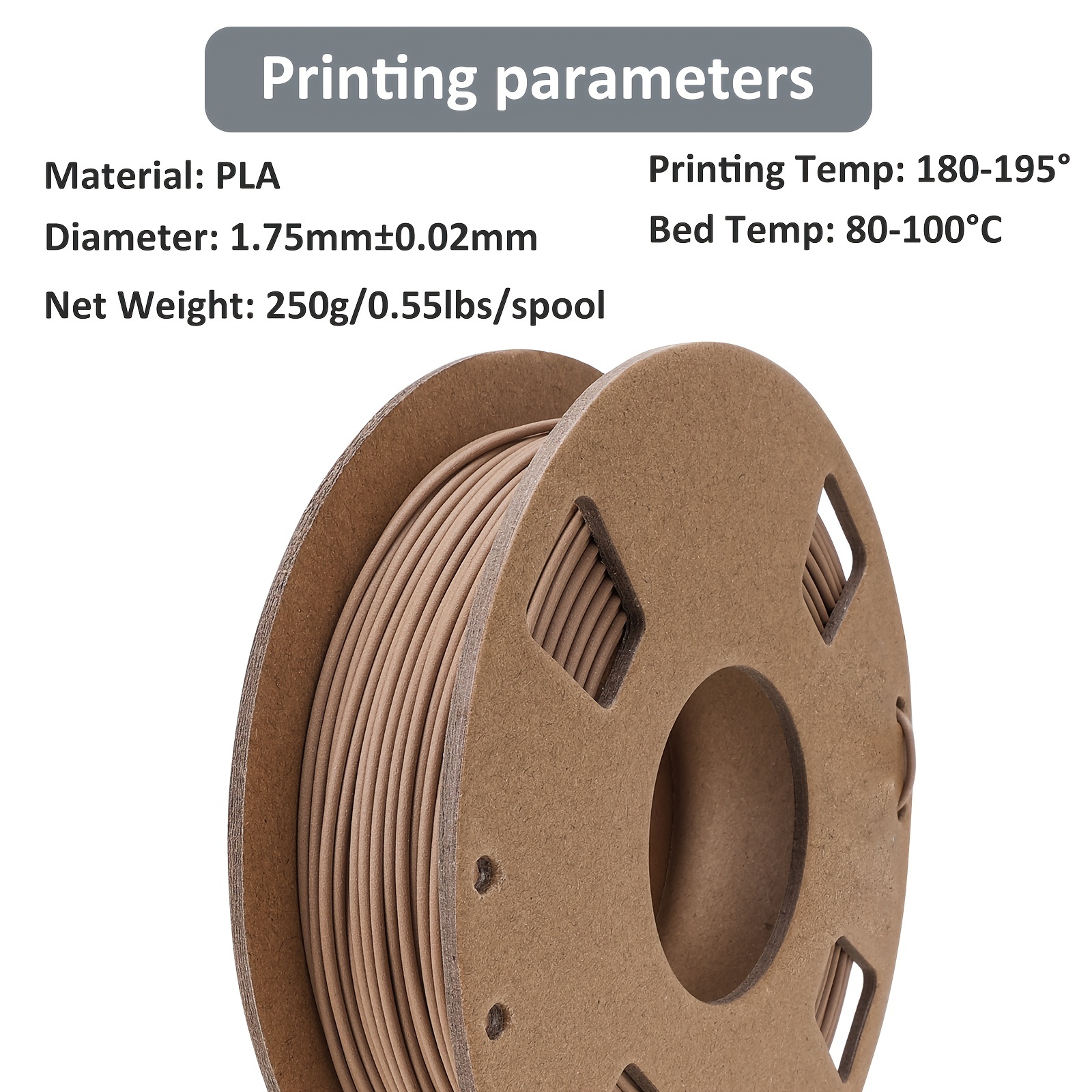 IWECOLOR Filament Bois 1,75mm, Filament PLA+ Bois 1,75mm, Filament Pour  Imprimante 3D Contenant 20% De Vraies Fibres De Bois Convient À La Plupart  Des