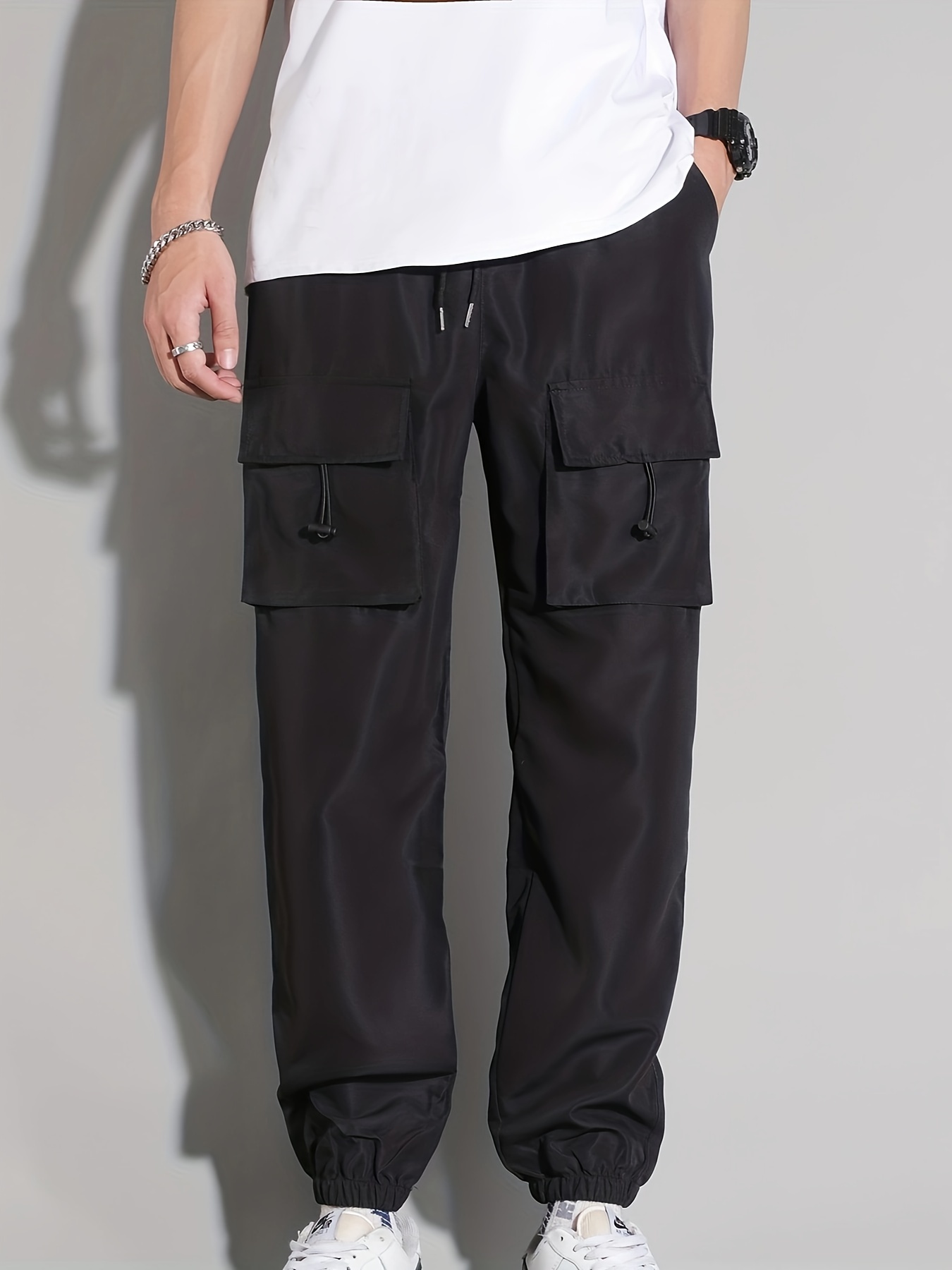 Plus Size Men's Relaxed Fit Cargo Trousers Pockets Oversized