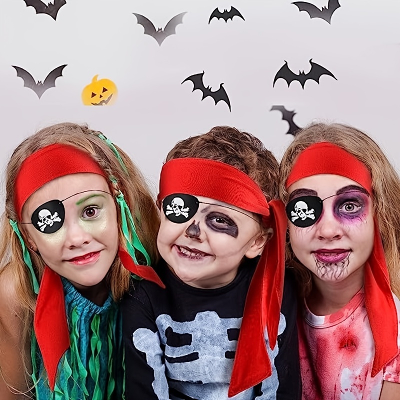 5 accesorios de pirata para disfraces de Halloween, suministros de recuerdo  de fiesta de Halloween, incluye diadema de corbata, sombrero pirata