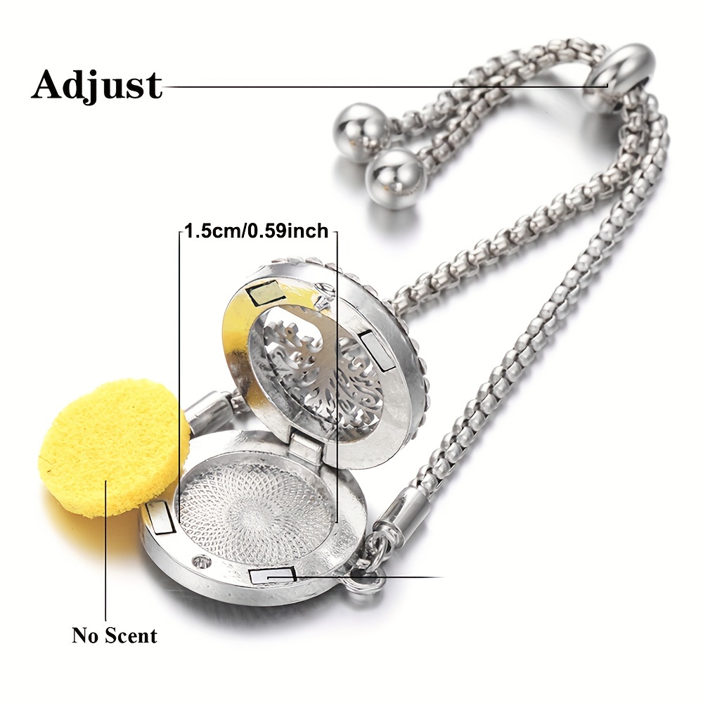 Women's Adjustable Perfume Essential Oil Diffuser Locket Bracelet