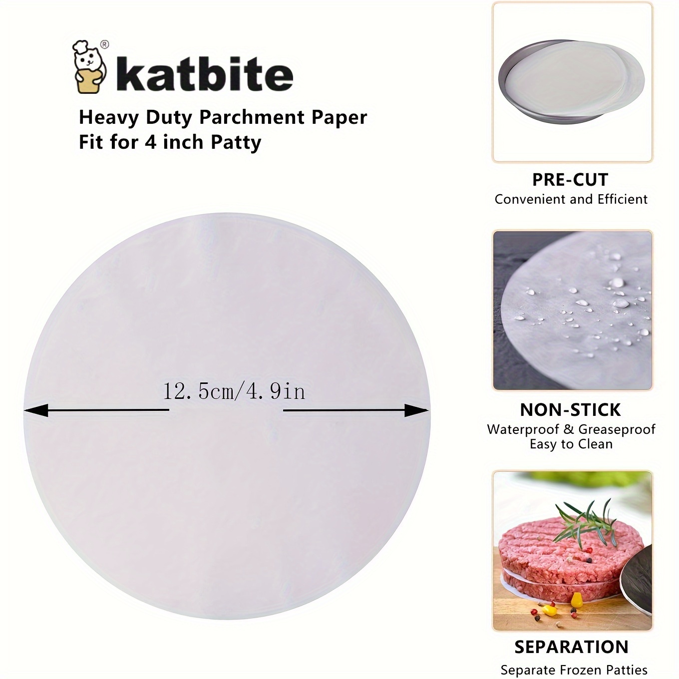 Katbite Parchment Paper Rounds Unbleached Non stick Precut - Temu
