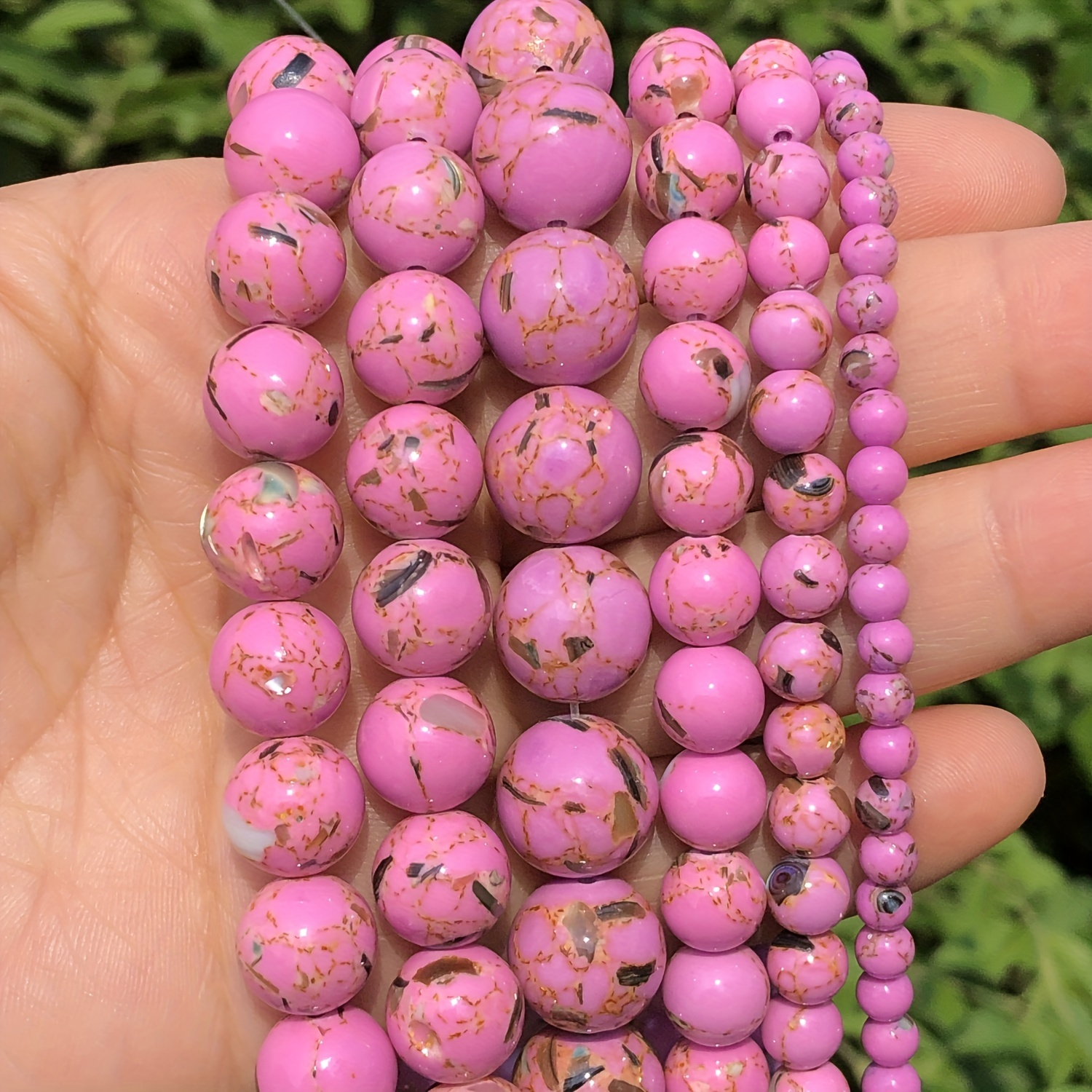 Natural Stone Light Purple Crystal Beads Round Loose Spacer - Temu