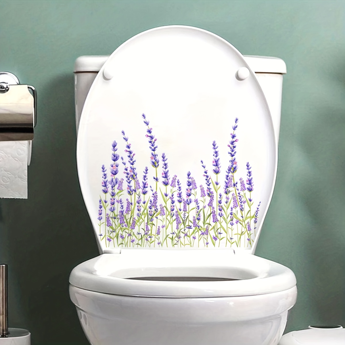 1pc Pflanze Blume Lavendel Wand Aufkleber Toilettenaufkleber - Temu Germany