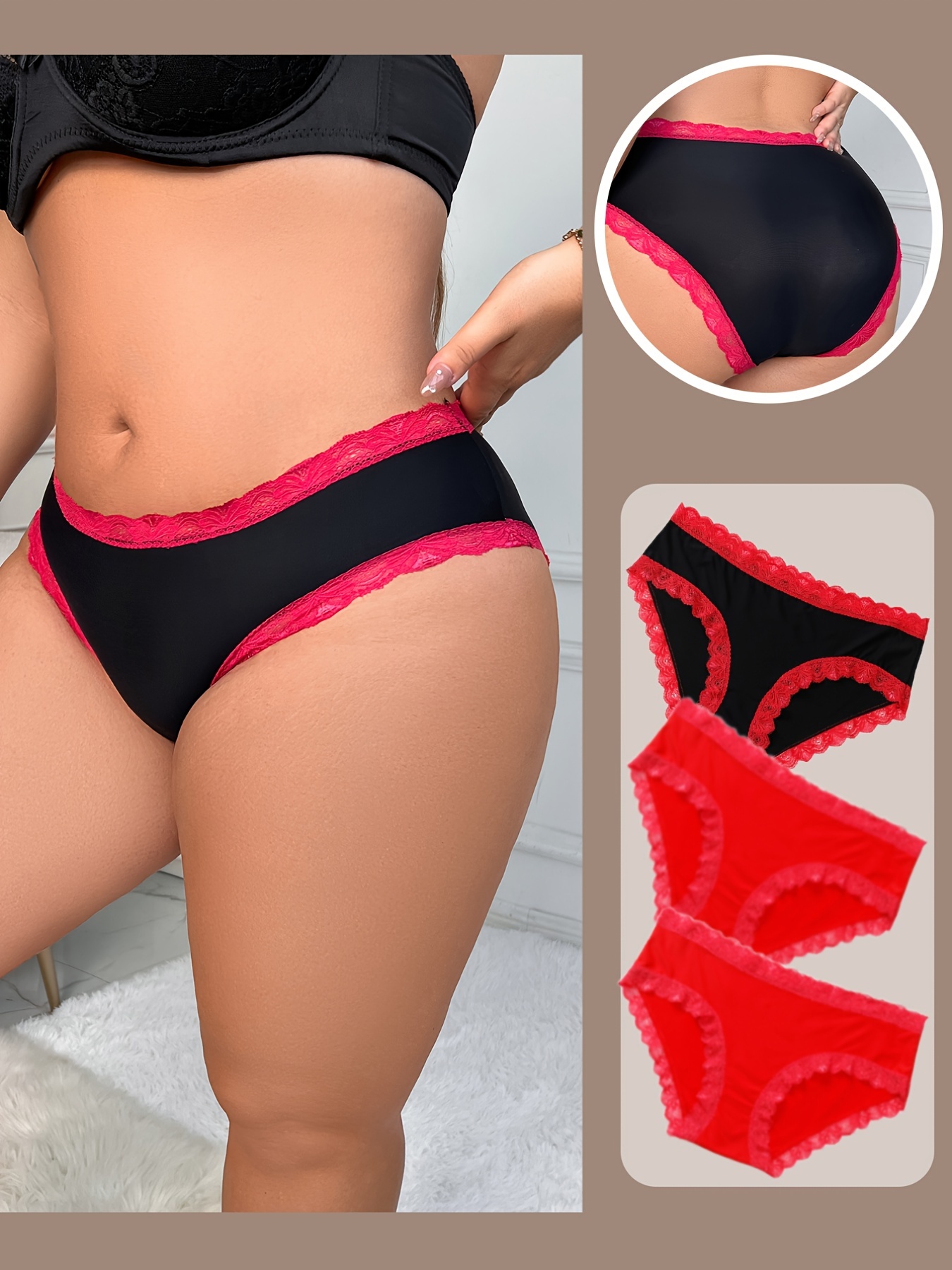 Women's Plus Size Panty Lingerie Thongs Sexy Stretchy - Temu