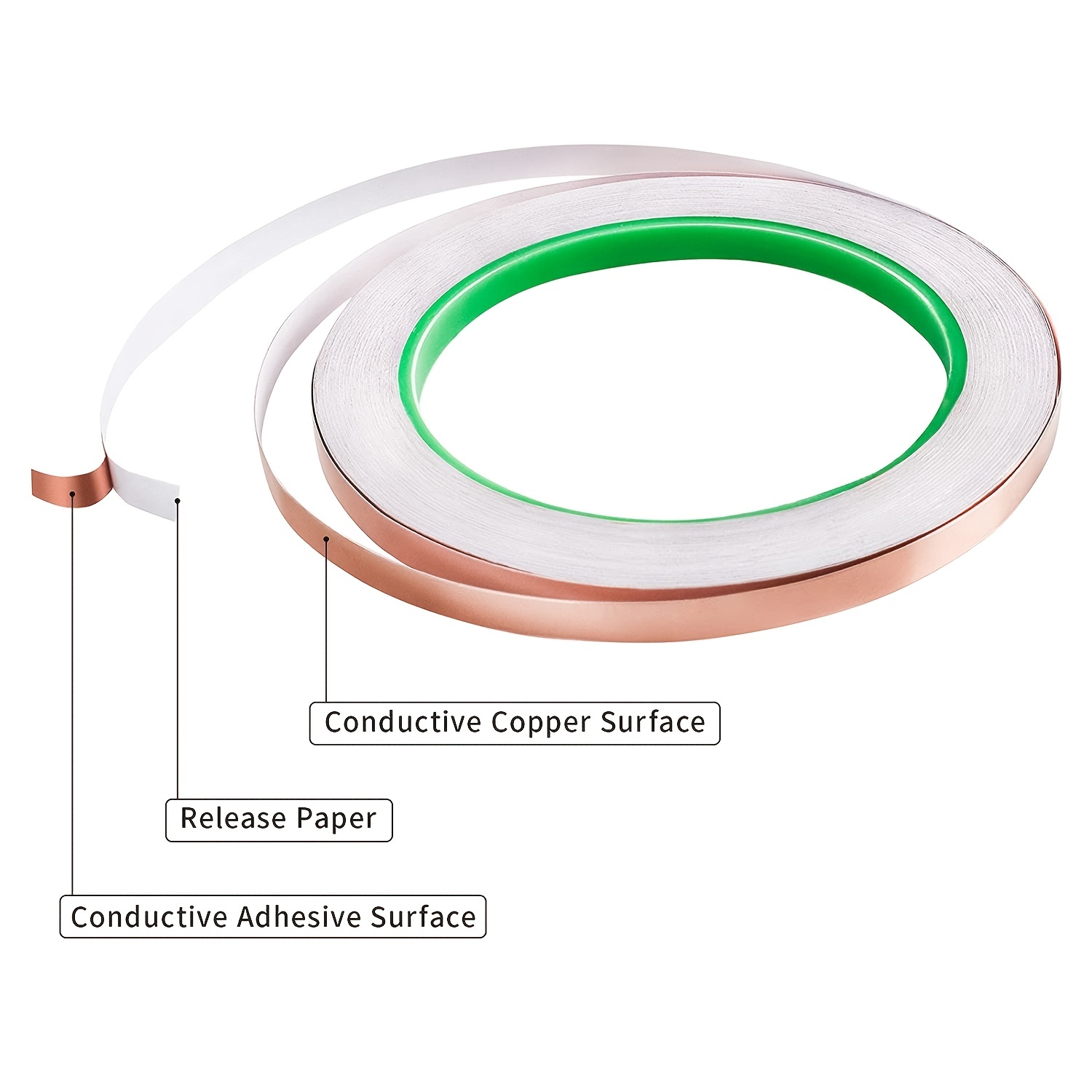 Ruban De Cuivre Adhésif Pour Atelier - Ruban De Cuivre Doublement  Conducteur Pour La Protection EMI Et De Guitare, Les Arts Et L'artisanat,  Le Vitrail, Les Réparations Électriques, La Soudure, La Mise