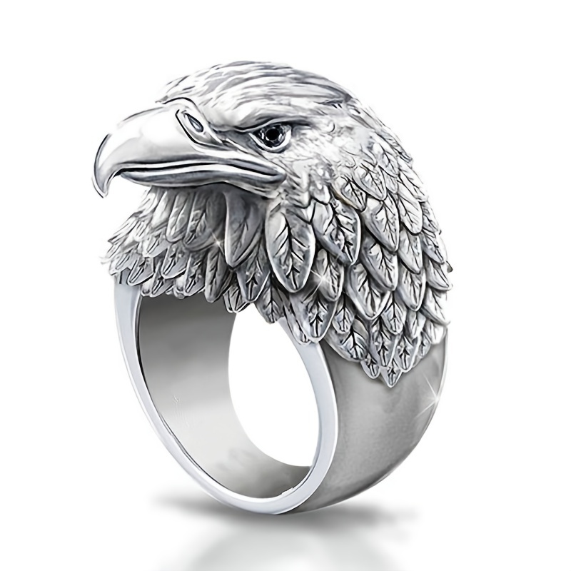 Men's Vintage Eagle Ring, Punk Gothic Style