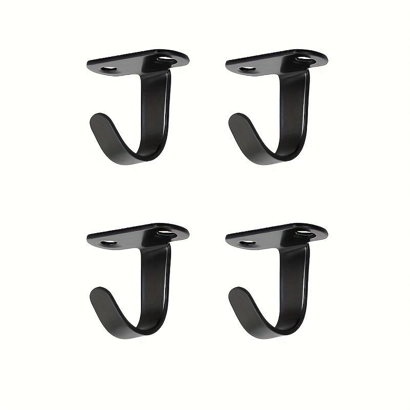 

4pcs Contemporary Metal Ceiling Hooks, Under-shelf Towel/robe Clothes Hangers, Heavy-duty Coat Hooks For Bathroom, Kitchen Cabinet, And Garage, Easy To Install