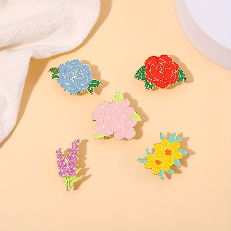 Daisy Rose Flower Enamel Pin Women Pins Brooches For Wedding Bouquet  Clothes Coat Shirt Scarf Brooch Jewelry Accessories Gifts