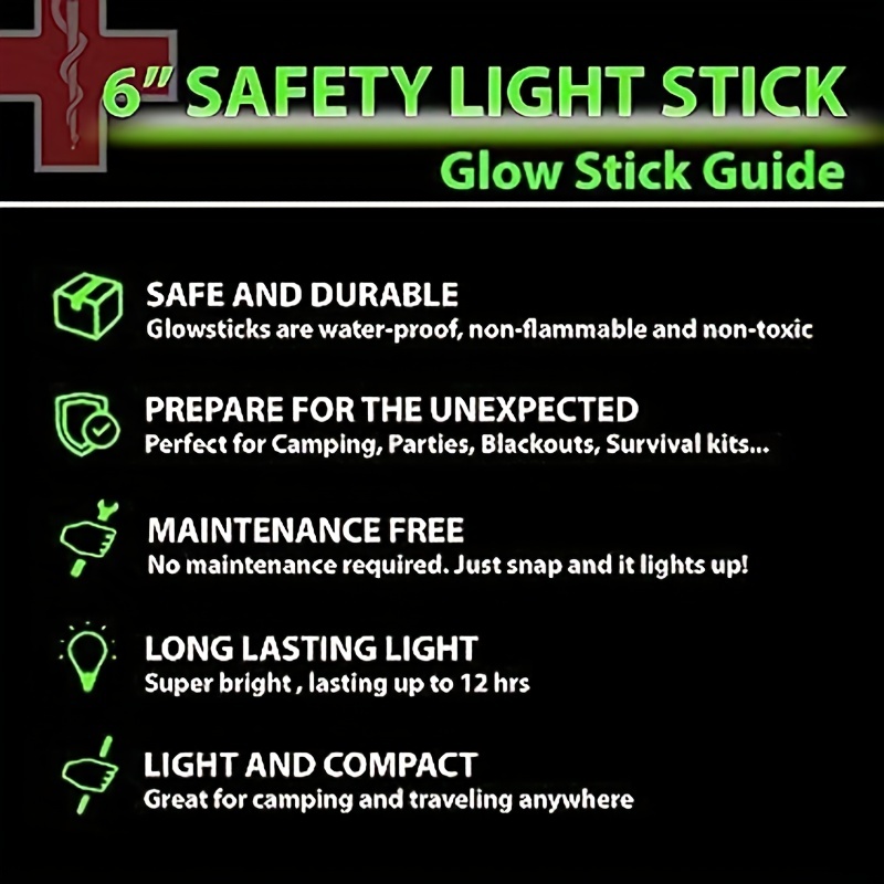 24PCS Ultra Bright 6 Inch Large Glow Sticks - Light Sticks with 12 Hour -  Glow