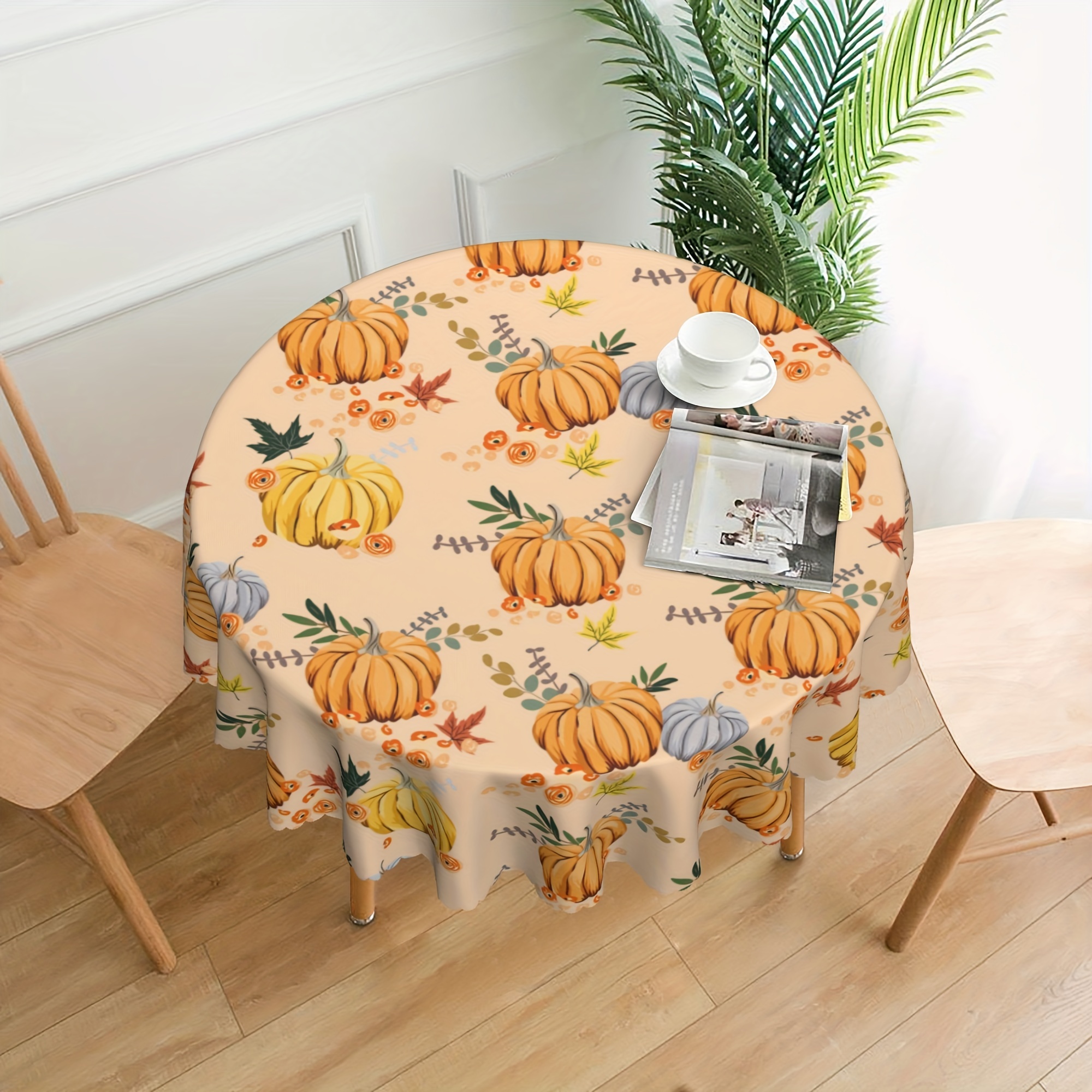 Fall Series Polyester Tablecloth Autumn Pumpkin Table Cloth