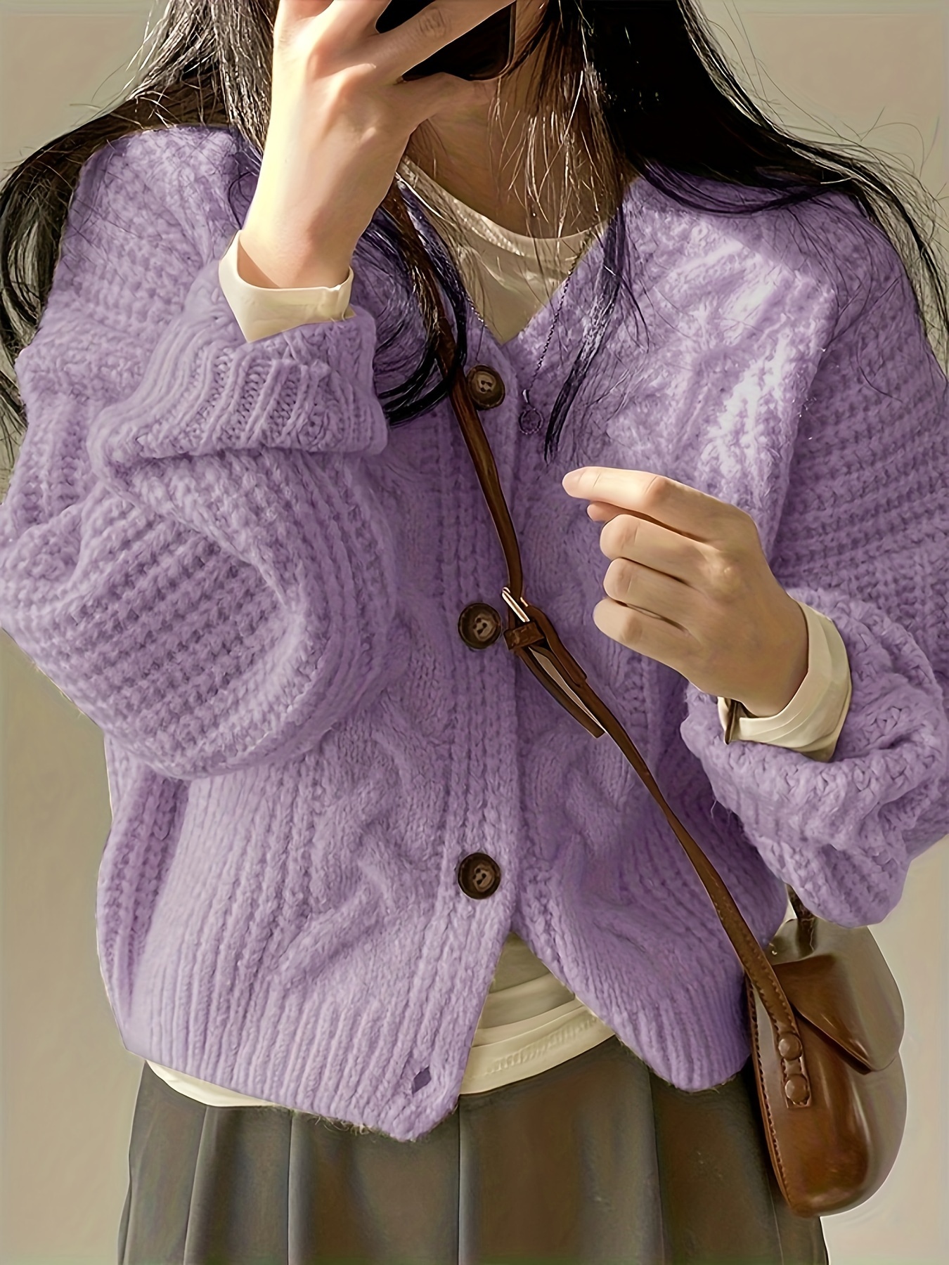 Korean women girls knitting long sleeve pocket dress autumn winter Ladies  sweate