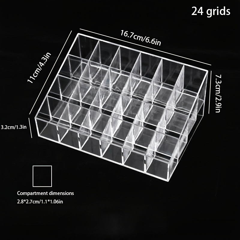 1/2/3/4pcs 9/18/24/36 Cuadrículas Caja Lápiz Labial Acrílico - Temu