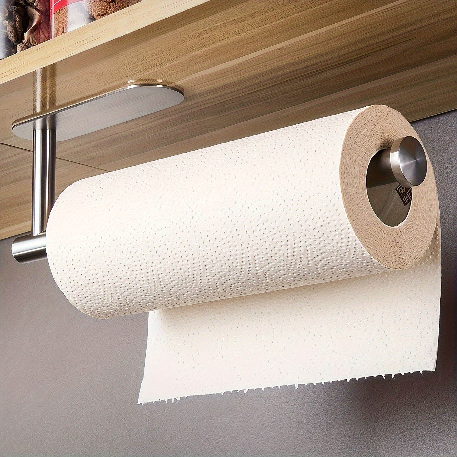 Space-Saving Wall-Mounted Metal Paper Towel Holder with Shelf