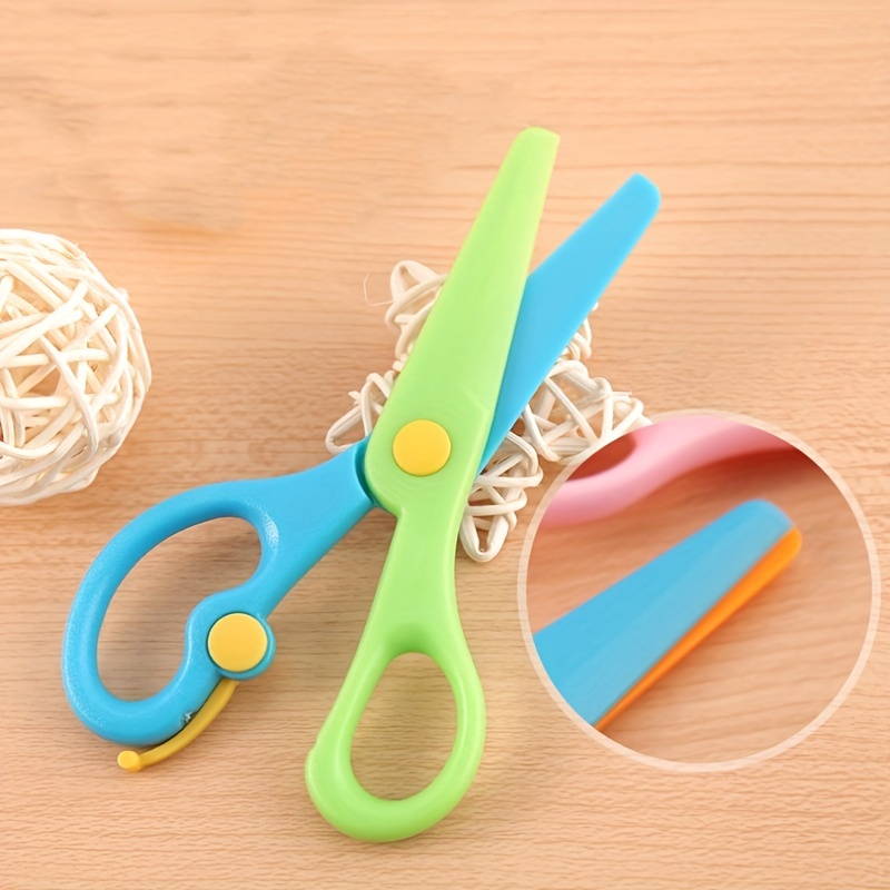 

' Safety Scissors - Cartoon-themed, Grip, Anti-pinch Plastic Crafting Shears